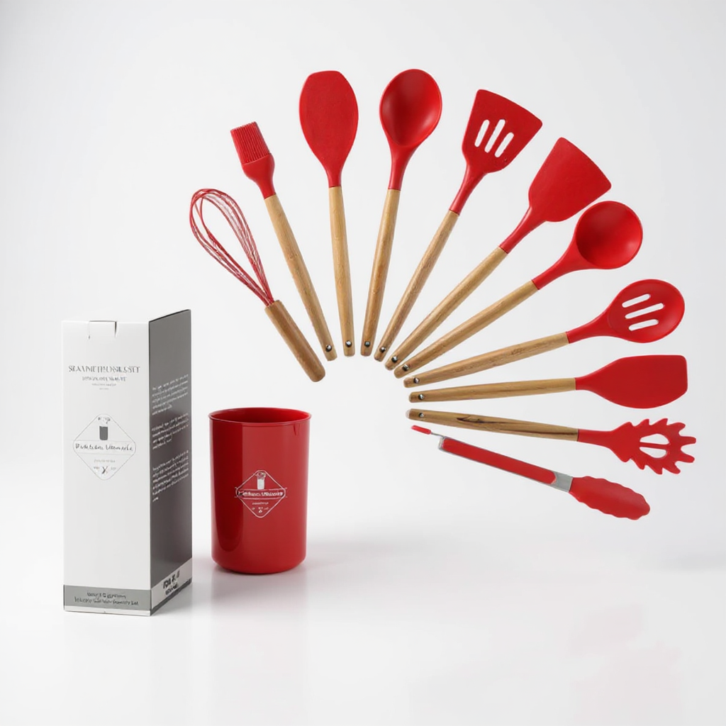12-Piece Non Stick Silicone Kitchen Utensils Set