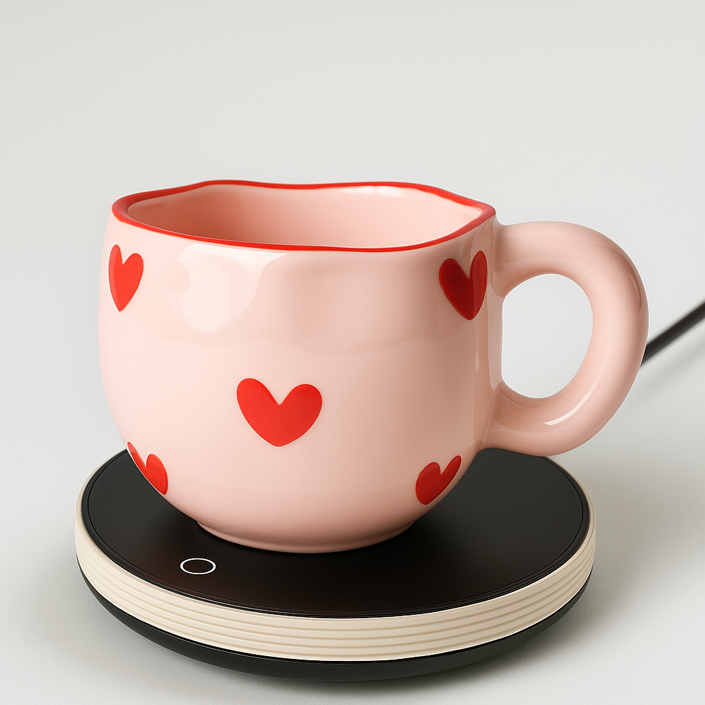 Warm & Cozy Gift Bundle — Mug Warmer + Ceramic Mug