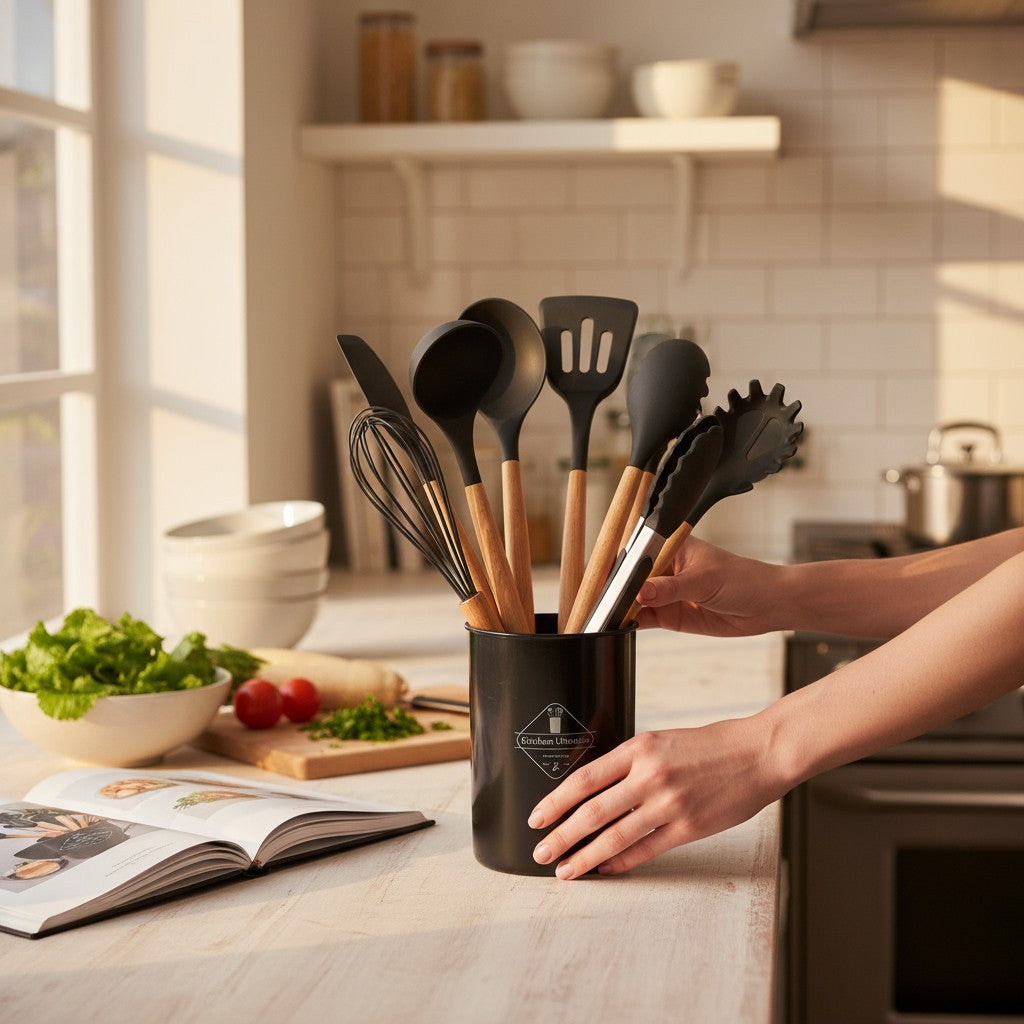 12-Piece Non Stick Silicone Kitchen Utensils Set