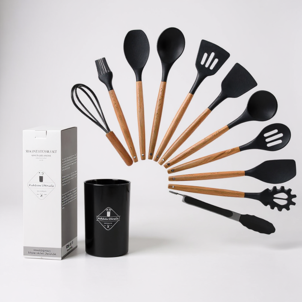 12-Piece Non Stick Silicone Kitchen Utensils Set