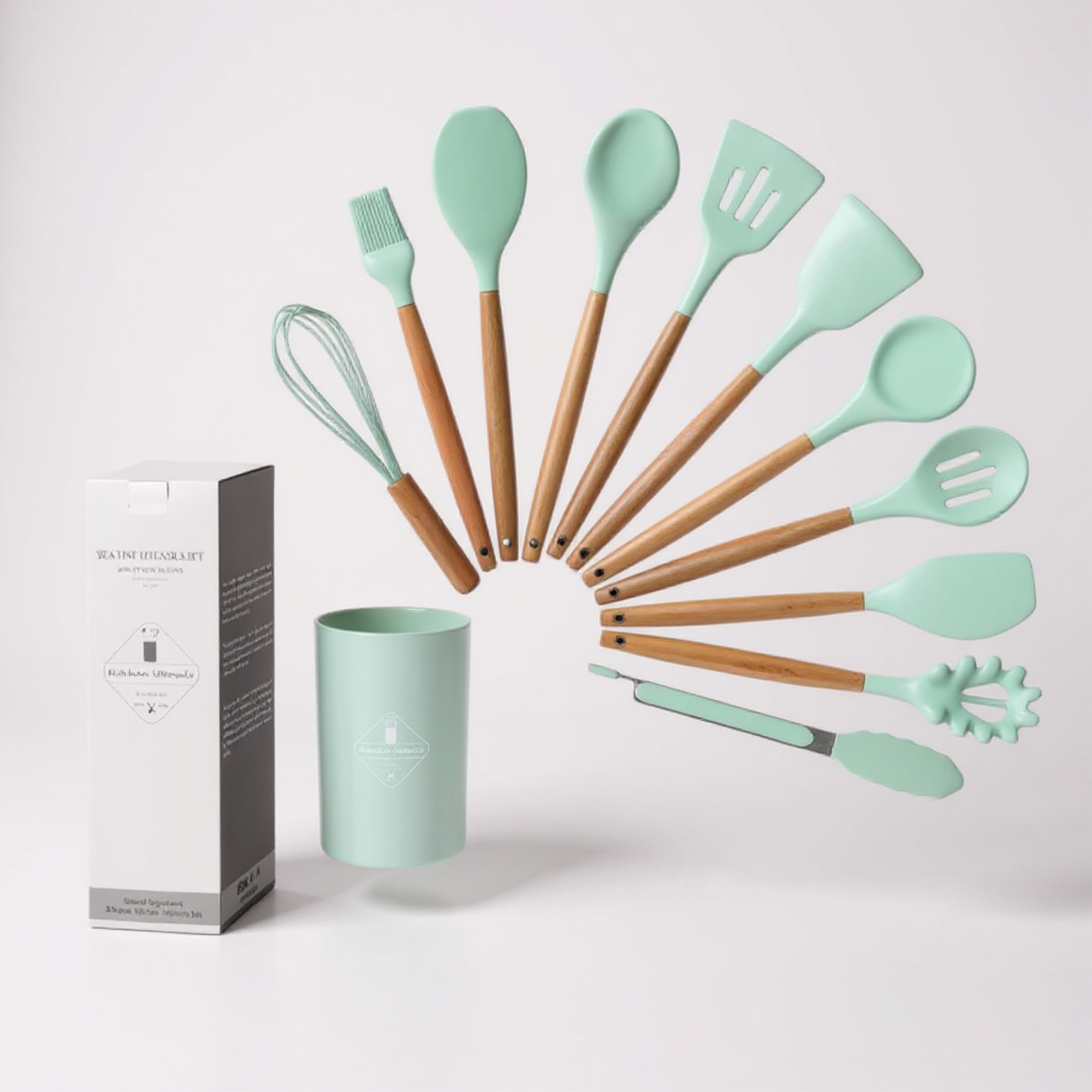 12-Piece Non Stick Silicone Kitchen Utensils Set