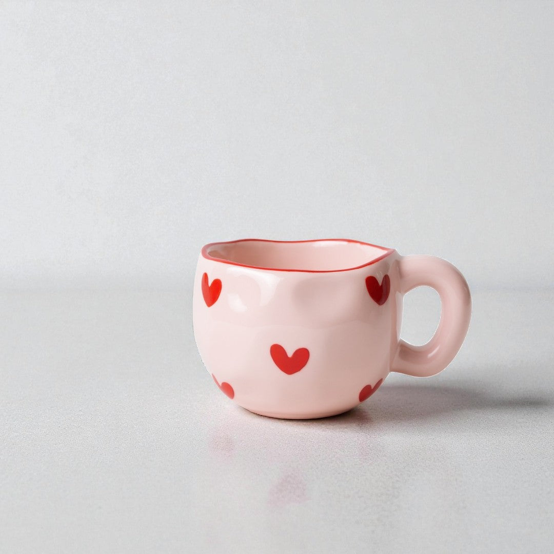 Hand-Pinched Ceramic Mug & Saucer Set