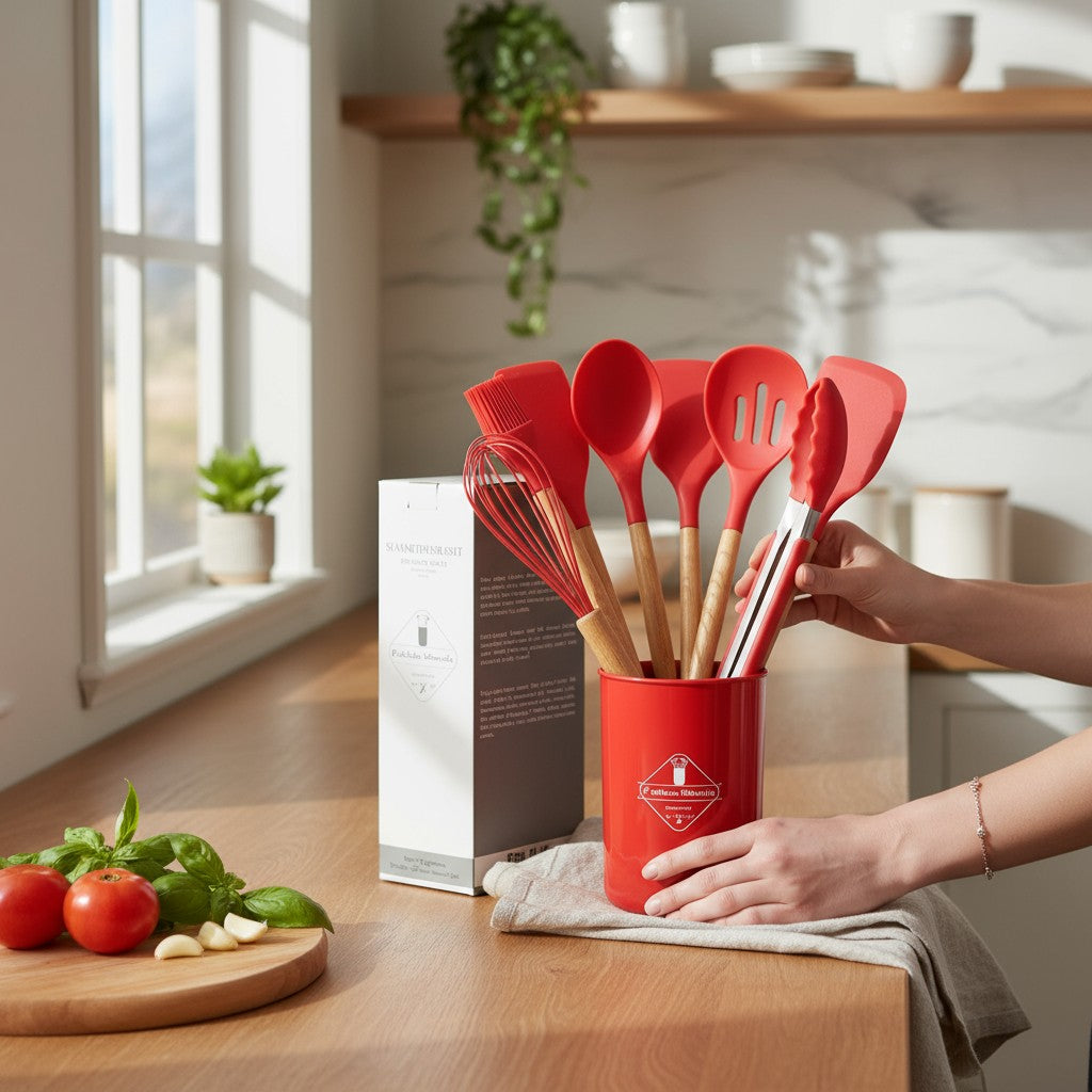 12-Piece Non Stick Silicone Kitchen Utensils Set