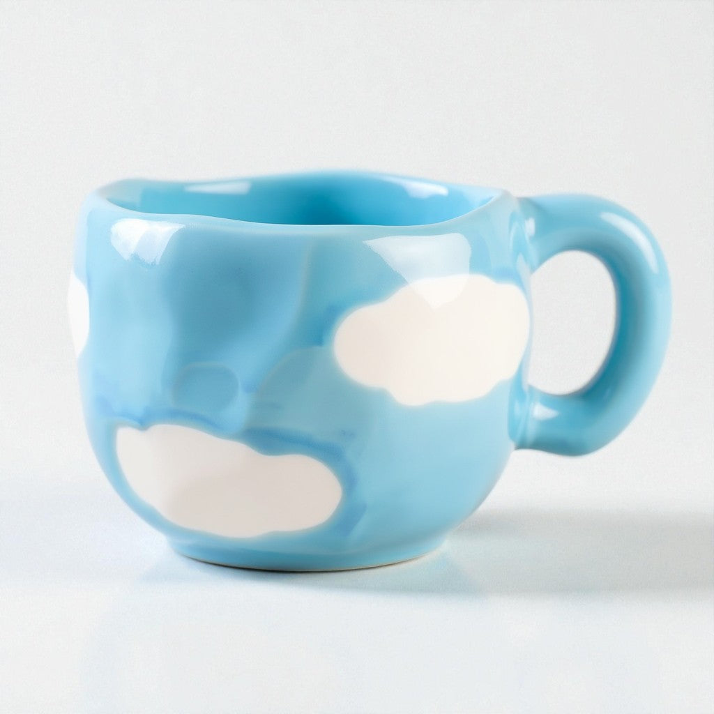 Hand-Pinched Ceramic Mug & Saucer Set