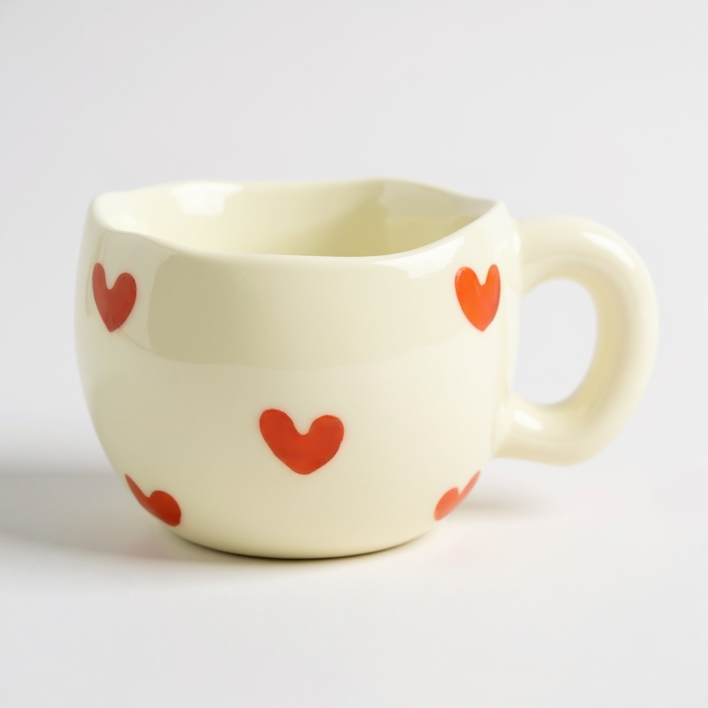 Hand-Pinched Ceramic Mug & Saucer Set