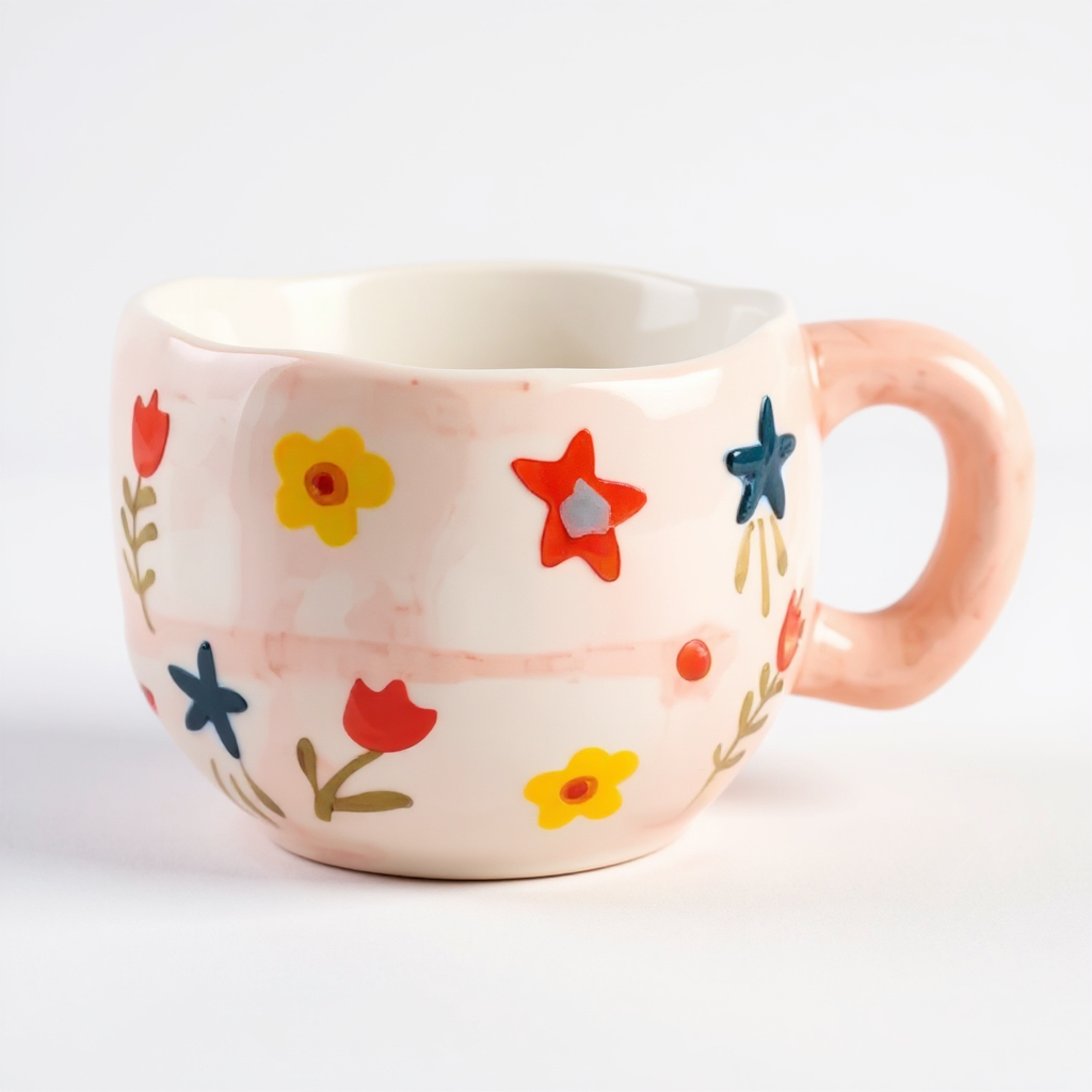 Hand-Pinched Ceramic Mug & Saucer Set