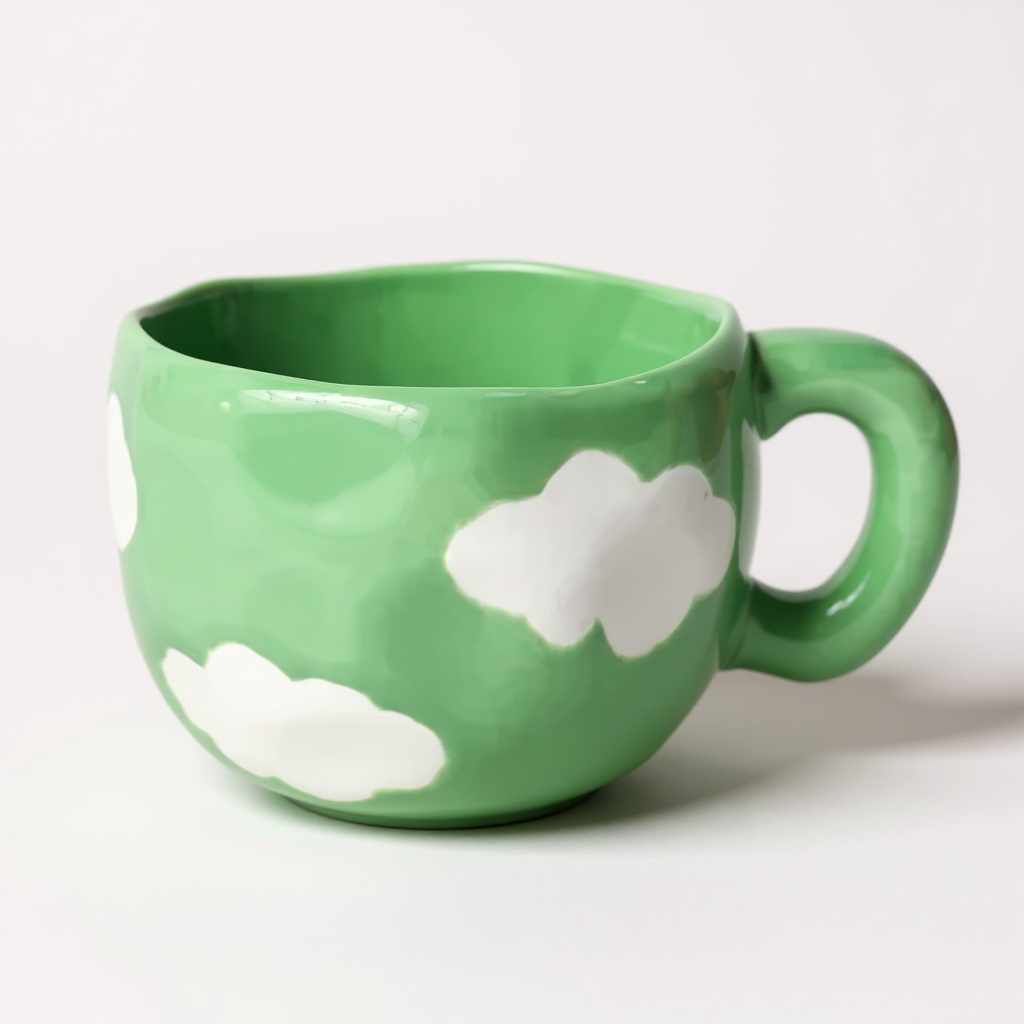 Hand-Pinched Ceramic Mug & Saucer Set