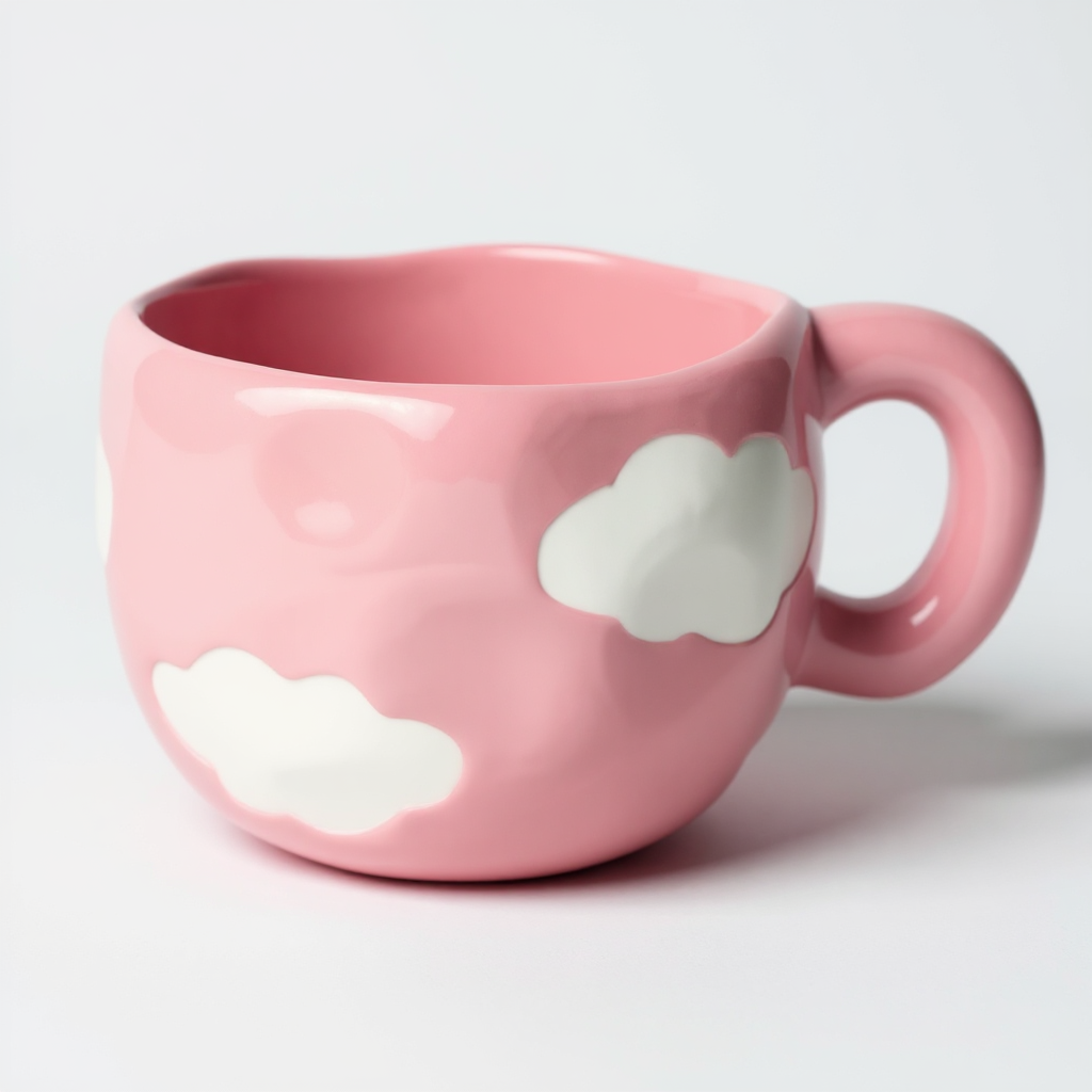 Hand-Pinched Ceramic Mug & Saucer Set