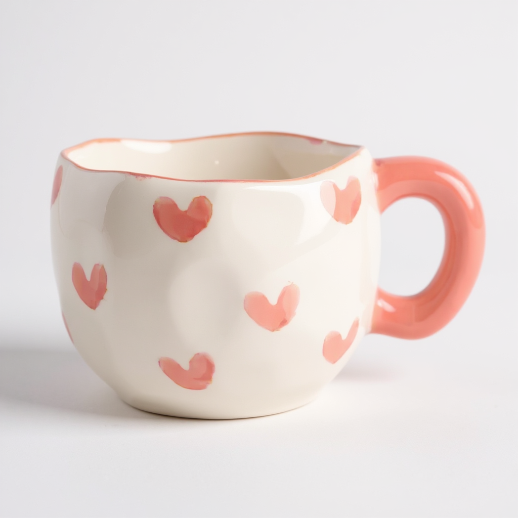 Hand-Pinched Ceramic Mug & Saucer Set