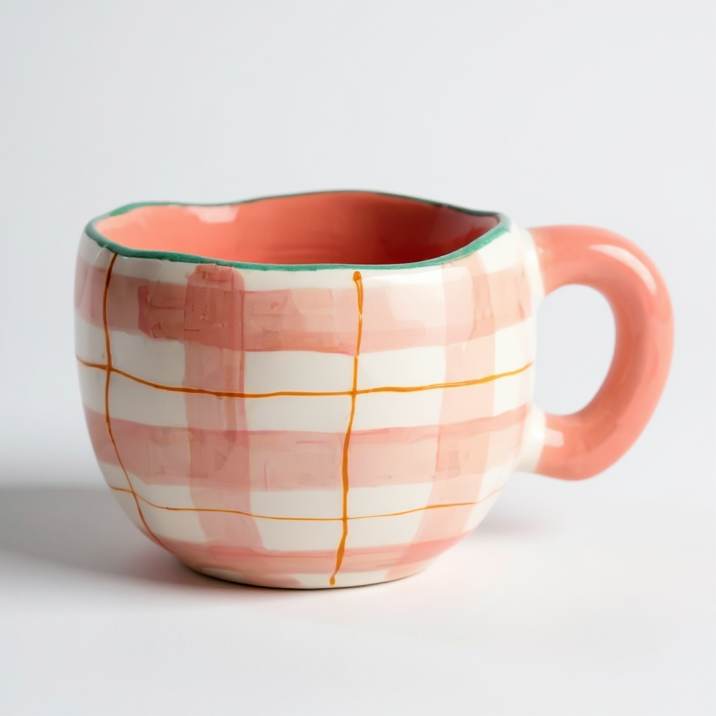 Hand-Pinched Ceramic Mug & Saucer Set