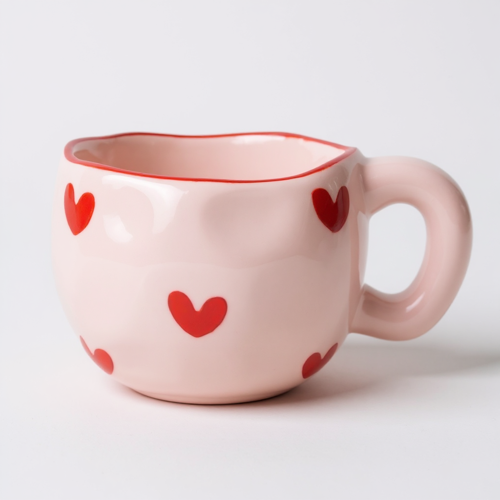 Hand-Pinched Ceramic Mug & Saucer Set
