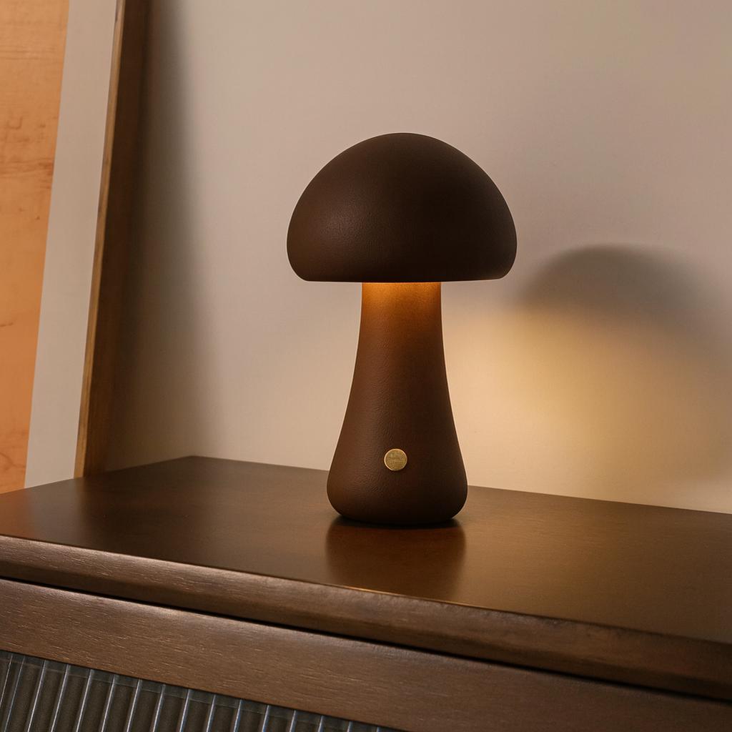 Wooden Mushroom Table Lamp
