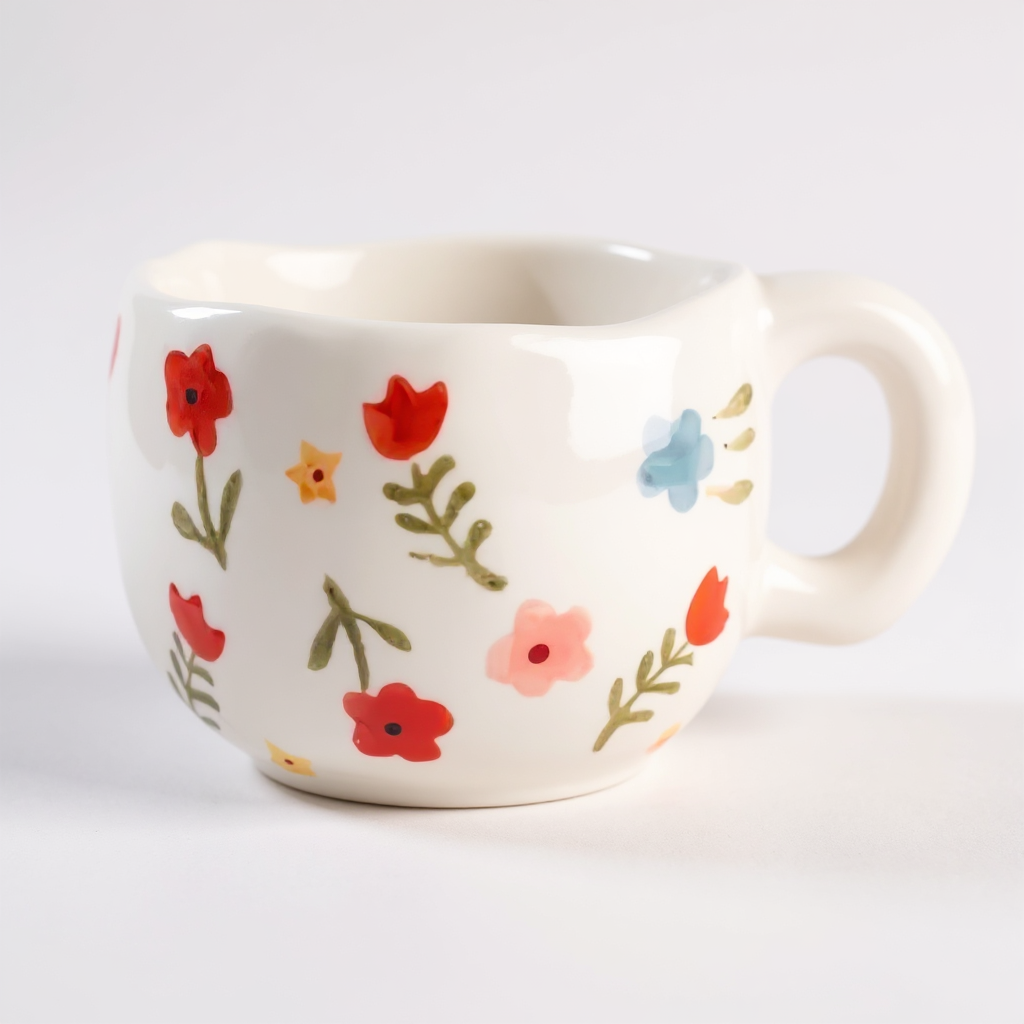 Hand-Pinched Ceramic Mug & Saucer Set