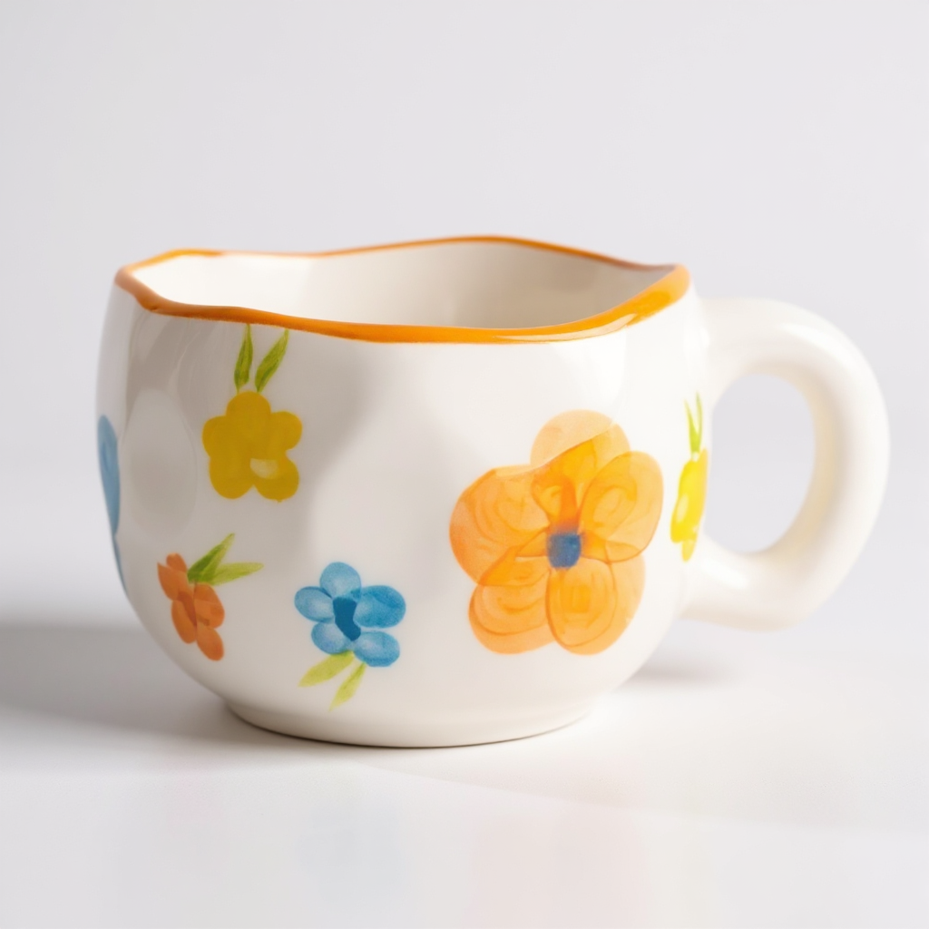 Hand-Pinched Ceramic Mug & Saucer Set