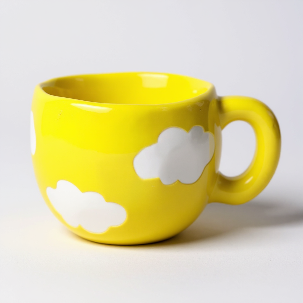 Hand-Pinched Ceramic Mug & Saucer Set