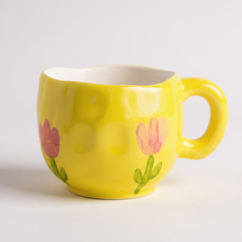 Hand-Pinched Ceramic Mug & Saucer Set